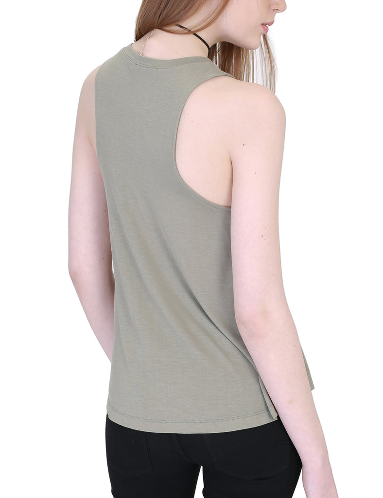 Women's Relaxed Lightweight Casual Loose Fit Round Neck Basic Tank Top