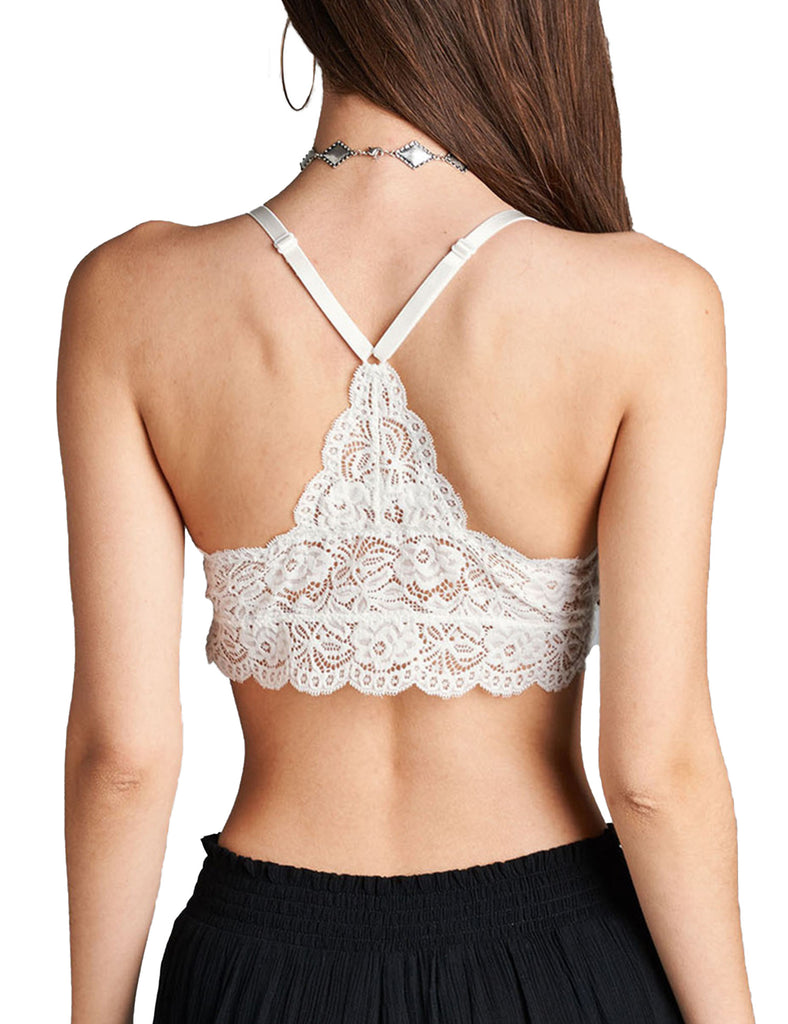 Womens Adjustable Elastic Band Strap Lace Bralette
