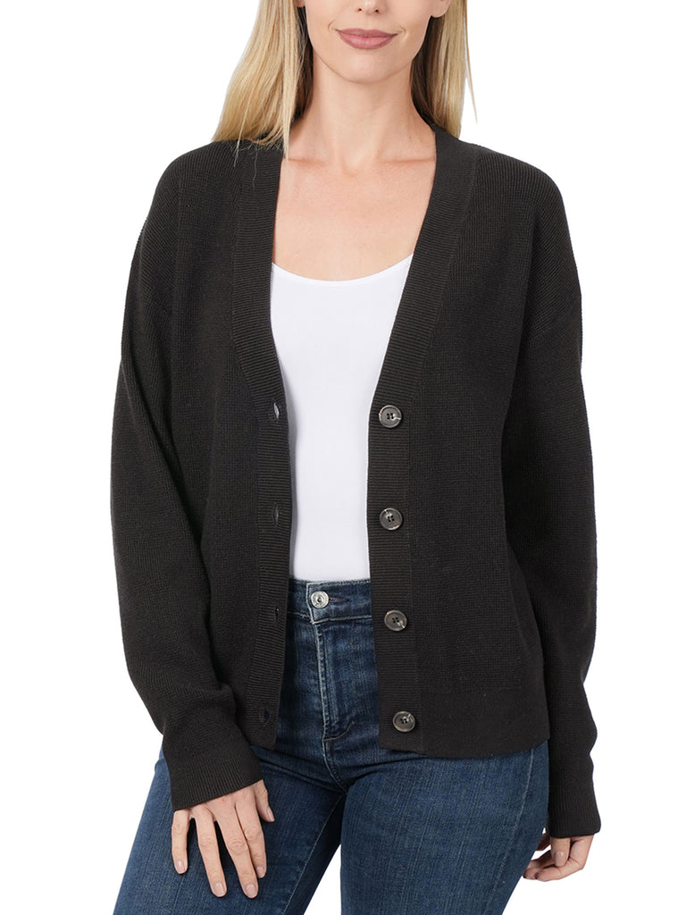 Womens Casual Viscose Sweater Cardigan with Button Closure