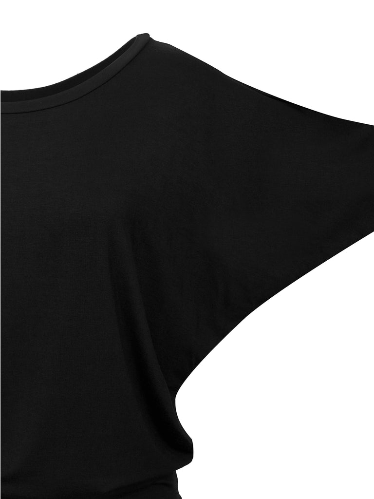 KOGMO Women's Round Neck Long Sleeve Dolman Batwing Top Shirts Made in USA