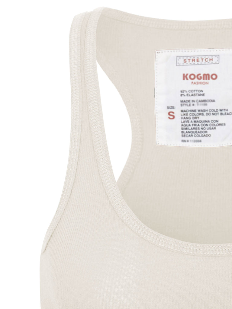 KOGMO Women's Basic Stretchy Cotton Ribbed Knit Racerback Tank Top (S-XL)