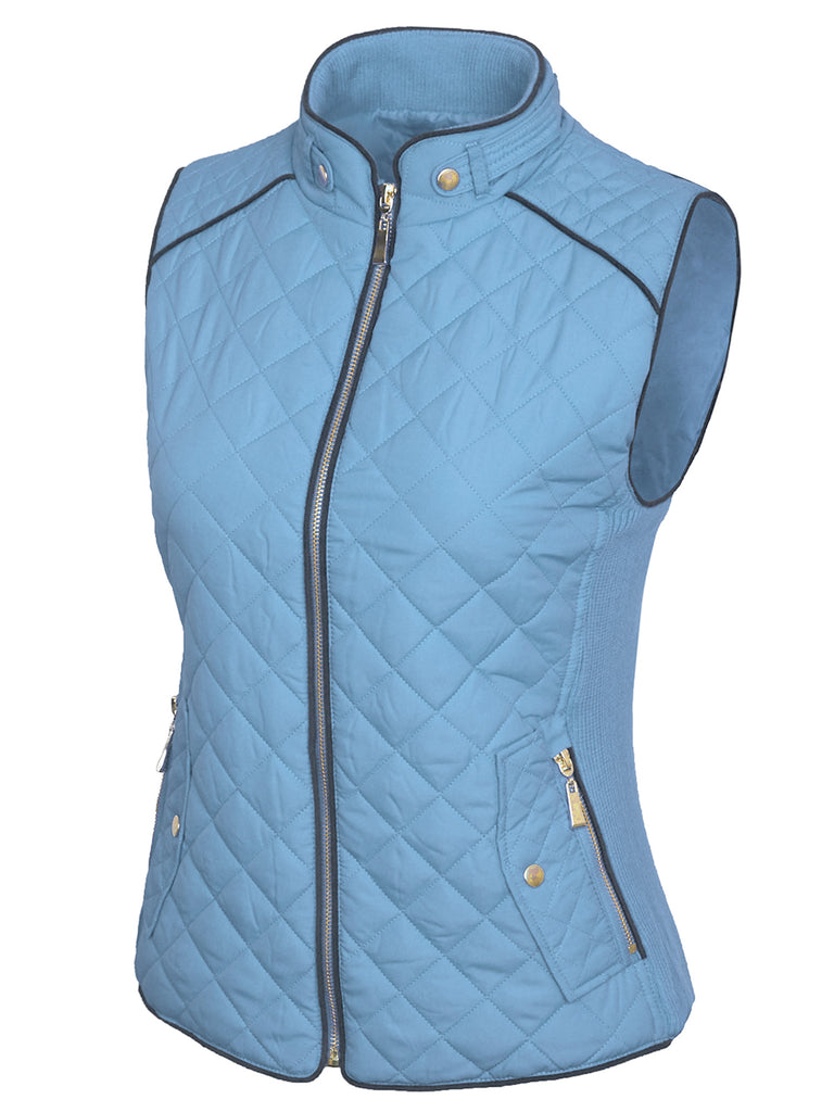 Womens Quilted Vest Fully Lined Lightweight Padded Vest Plus Size (S-3X)