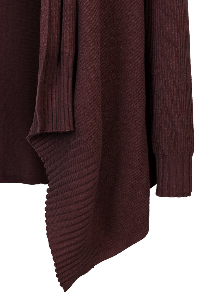 KOGMO Womens Long Asymmetrical Soft Viscose Knit Cardigan