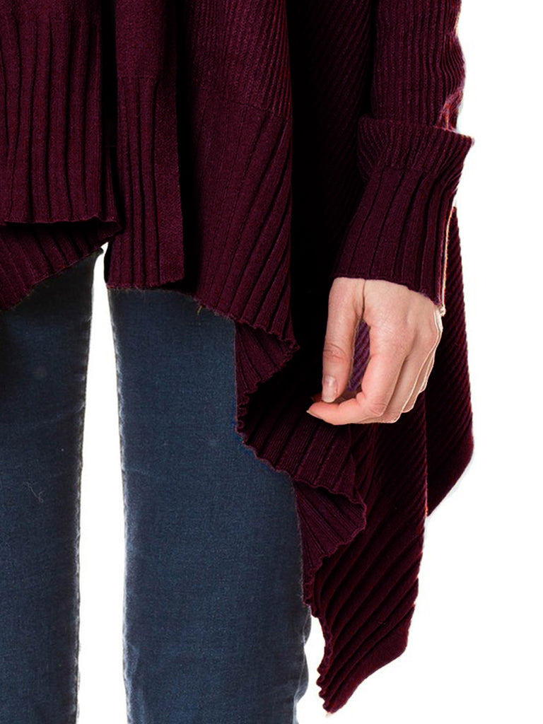KOGMO Womens Long Asymmetrical Soft Viscose Knit Cardigan