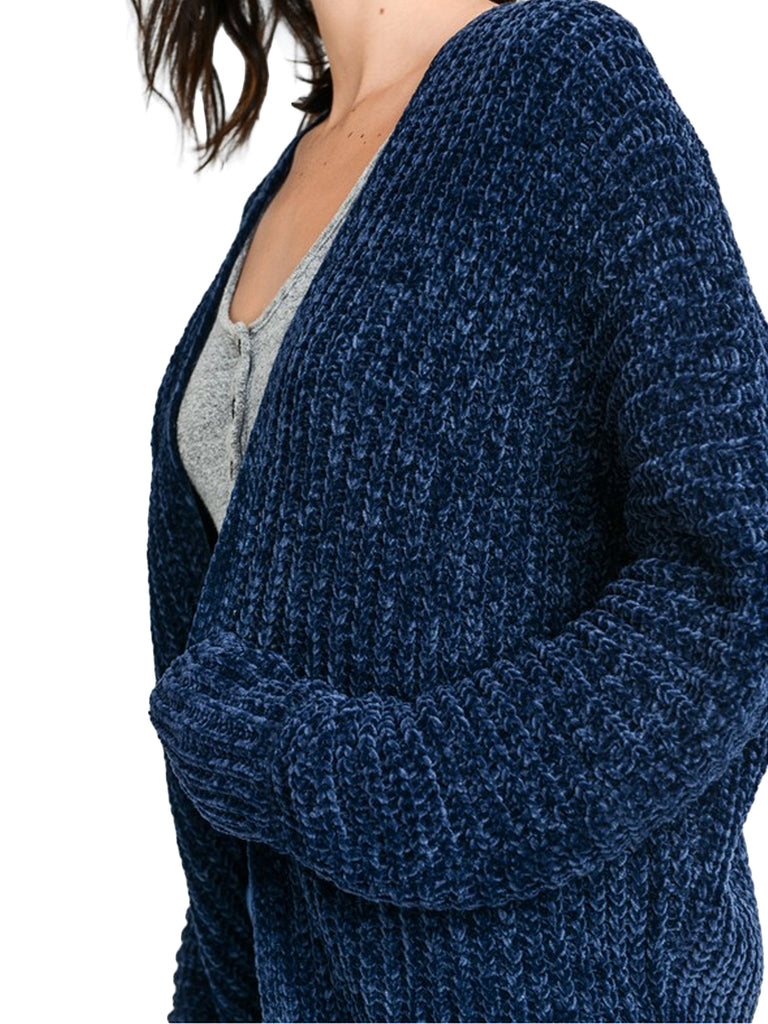 KOGMO Womens Casual Loose Fit Open Front High Low Knit Cardigan