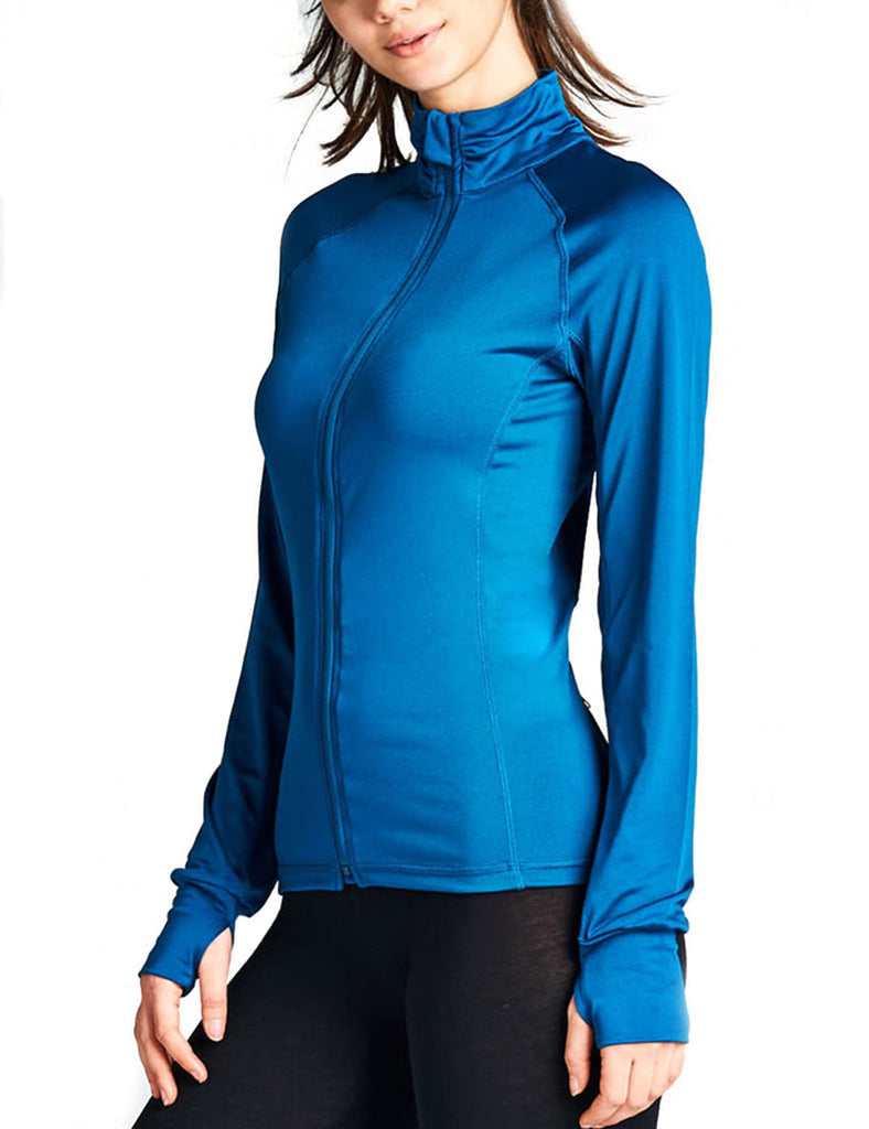 Womens Performance Zip Up Stretchy Work Out Track Jacket