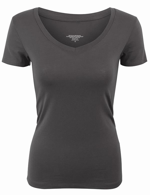 Lightweight Short Sleeve V Neck T Shirt with Comfortable Stretch