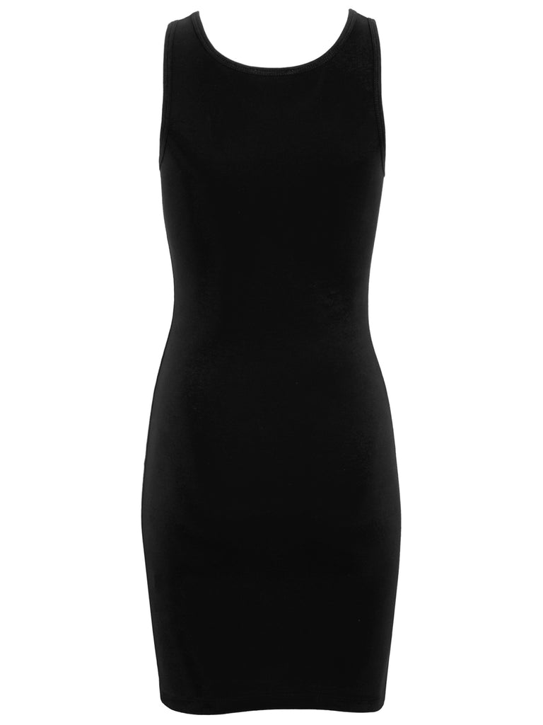 Copy of KOGMO Womens Solid Basic Sleeveless Scoop Neck Bodycon Premium Cotton Dress (S-XL)
