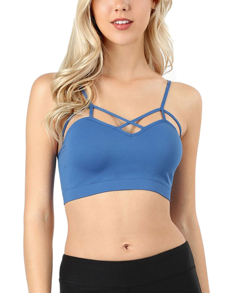 Tessa's Truth Dark Cobalt Blue Strappy Bra (Removable Front Straps) (as1,  Cup_Band, g, 36) at  Women's Clothing store