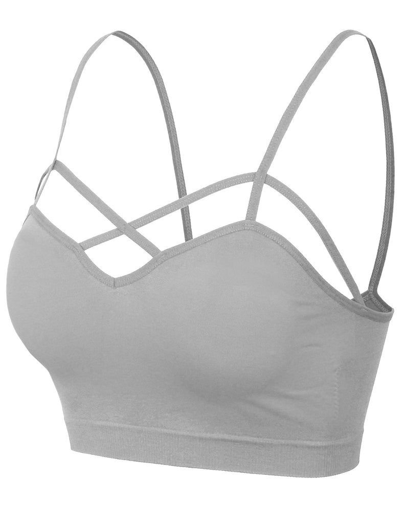 Buy Womens Criss-Cross Front Bralette Strappy Bra - Caged Cami Top with  Removable Pads Online at desertcartUAE
