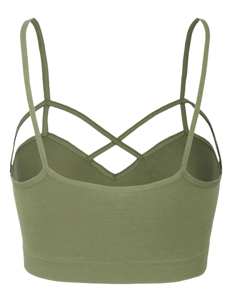 Seamless Triple Criss-Cross Bralette with Pads – Noori Boutique