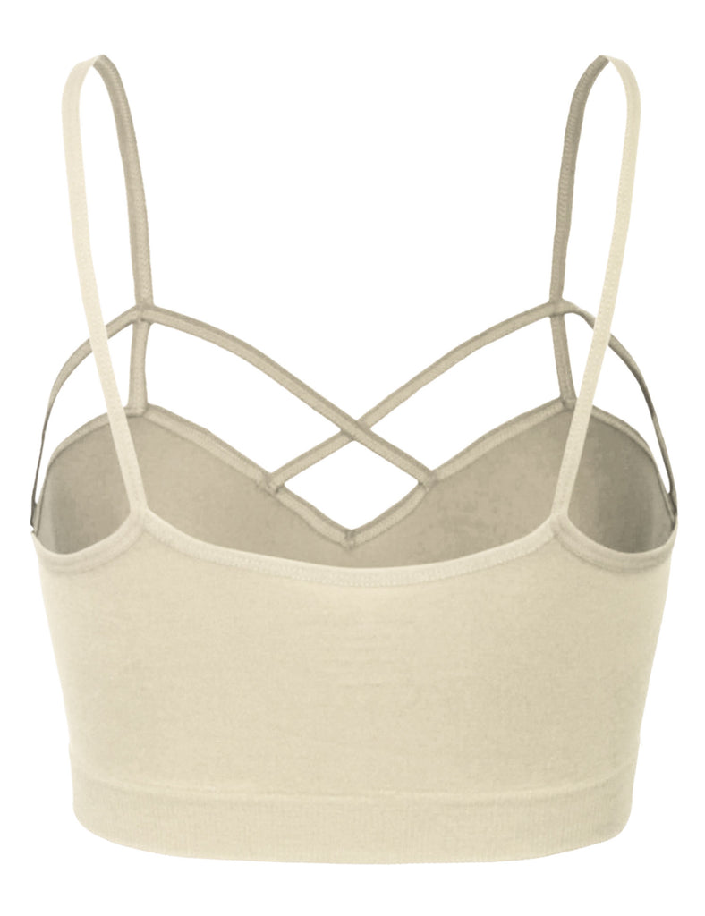 White Criss Cross Bralette w/Removable Pads