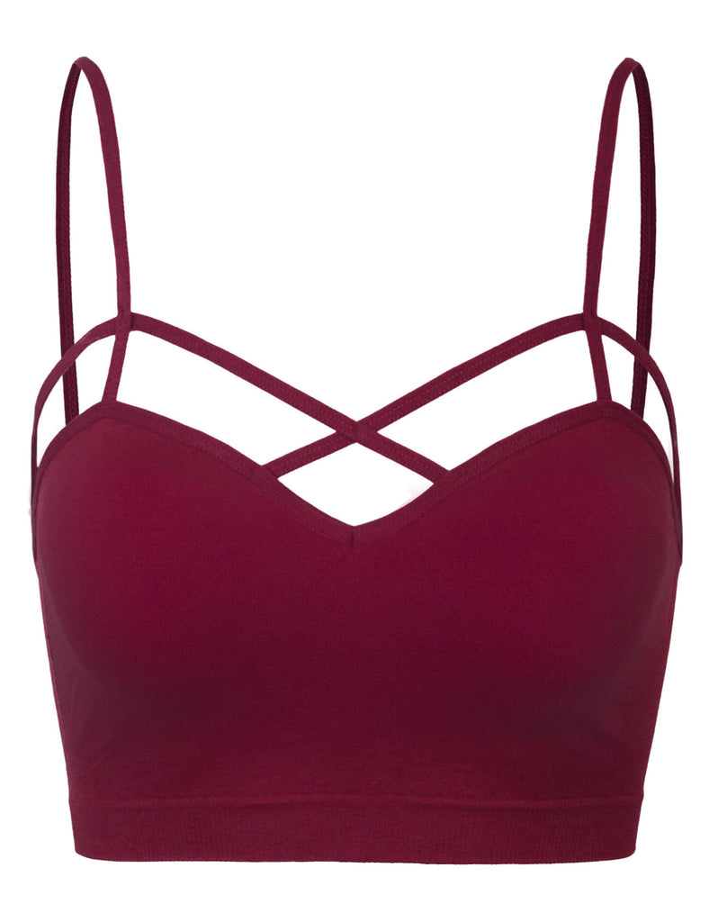 Buy VamJump Womens Criss-Cross Front Bralette Strappy Bra - Caged Cami Top  with Removable Pads Online at desertcartINDIA