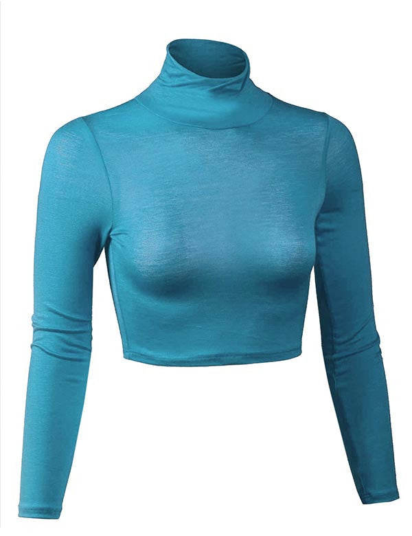 Alfie Plain Turtleneck Long-Sleeve Slim-Fit Knit Top Blue One Size