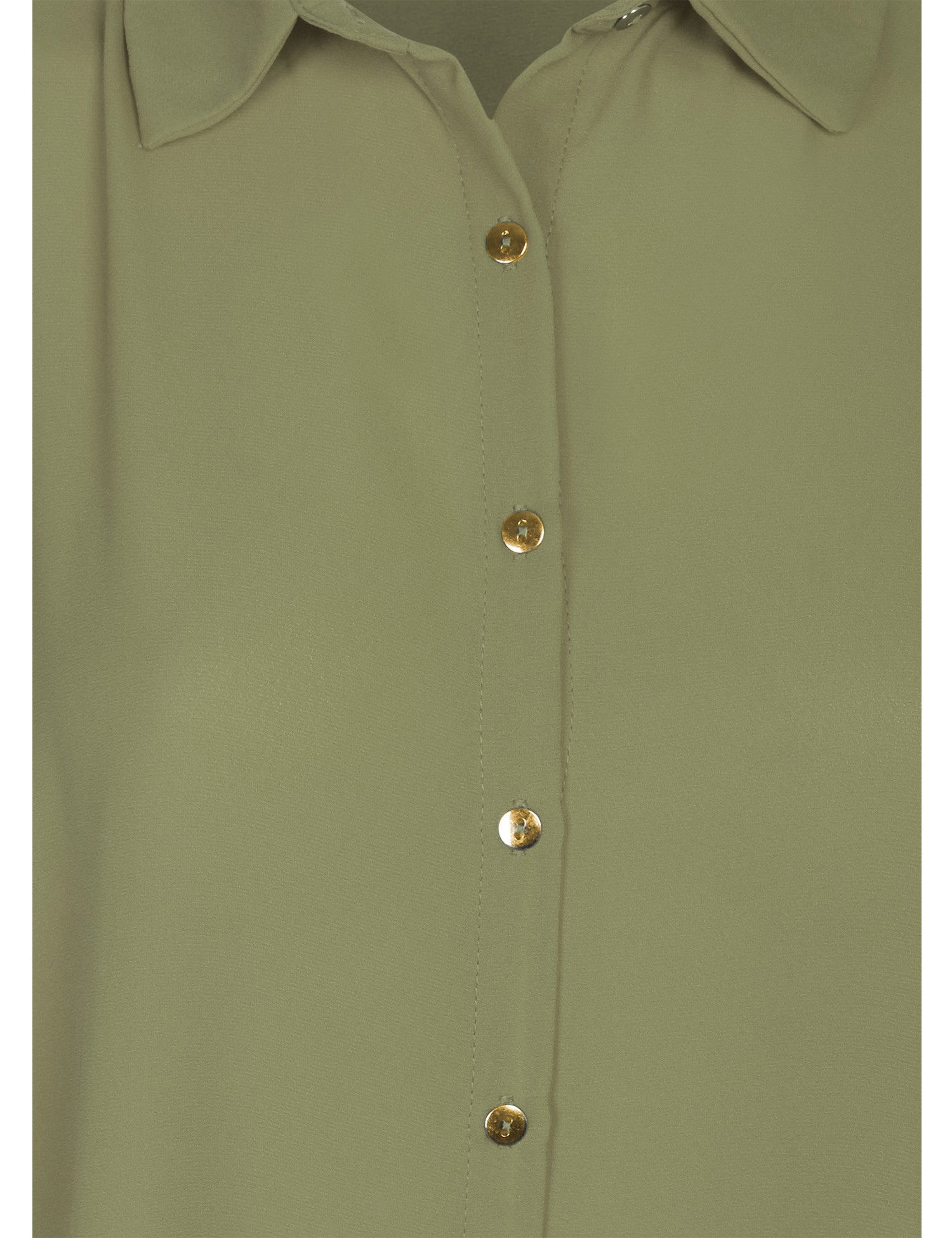 3/4 Sleeve Collar Button Down Cold Shoulder Chiffon Blouse Shirts - KOGMO