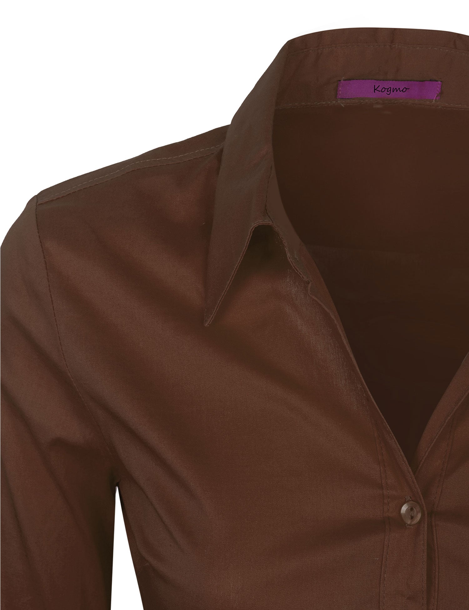 Women's Solid Long Sleeve Button Down Office Blouse Dress Shirt (S-3X ...