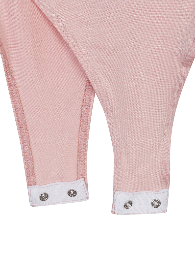 Long Sleeve Scoop Neck Bodysuit with Snap Button Closure - KOGMO