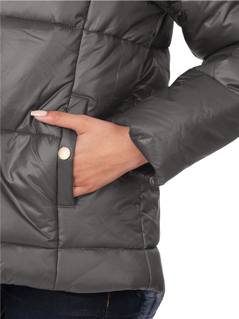 Womens Casual Puffer Jacket with Pockets