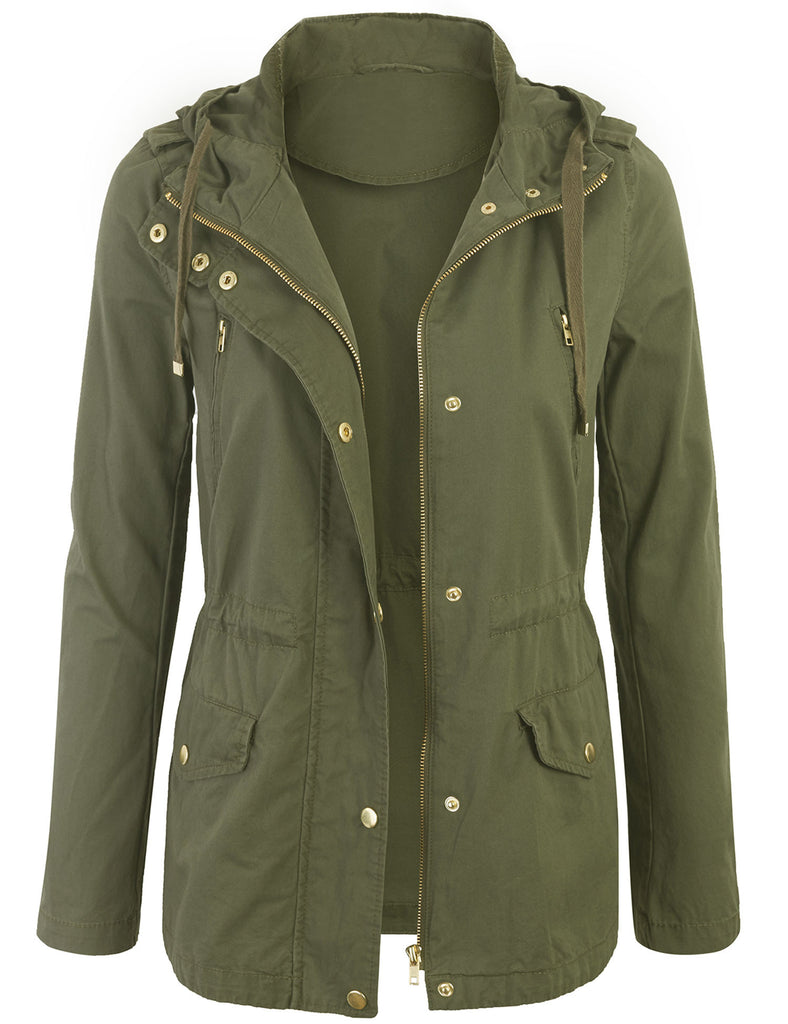 Military Jacket Green Short Jacket Ladies AKAFMK Womens Jackets