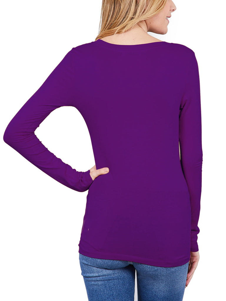 GOUCEHN Women Long Sleeve Shirts Fall Casual Crew Neck Tops Fashion Tunic  Basic Loose T Shirt (Purple, Small) : : Clothing, Shoes &  Accessories