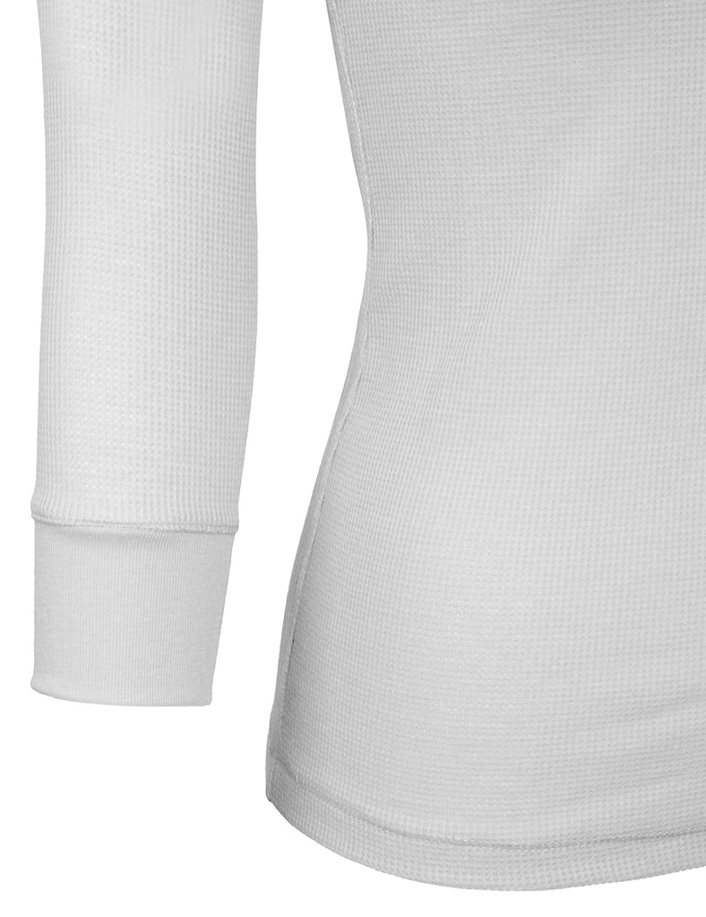 Womens Long sleeve Plain Basic Crew Neck Cotton Thermal T Shirt Top (S -  KOGMO