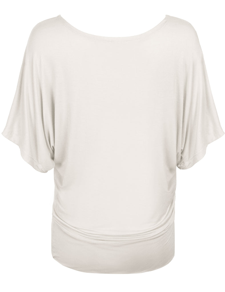 Trendy Dolman Kimono Sleeve Casual Drape Top T-Shirt (S-3X)