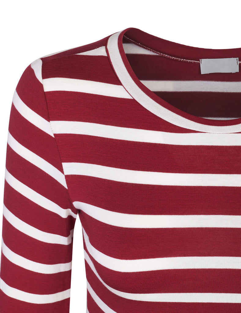 Long Sleeve Striped Tunic Top with Chest Pocket