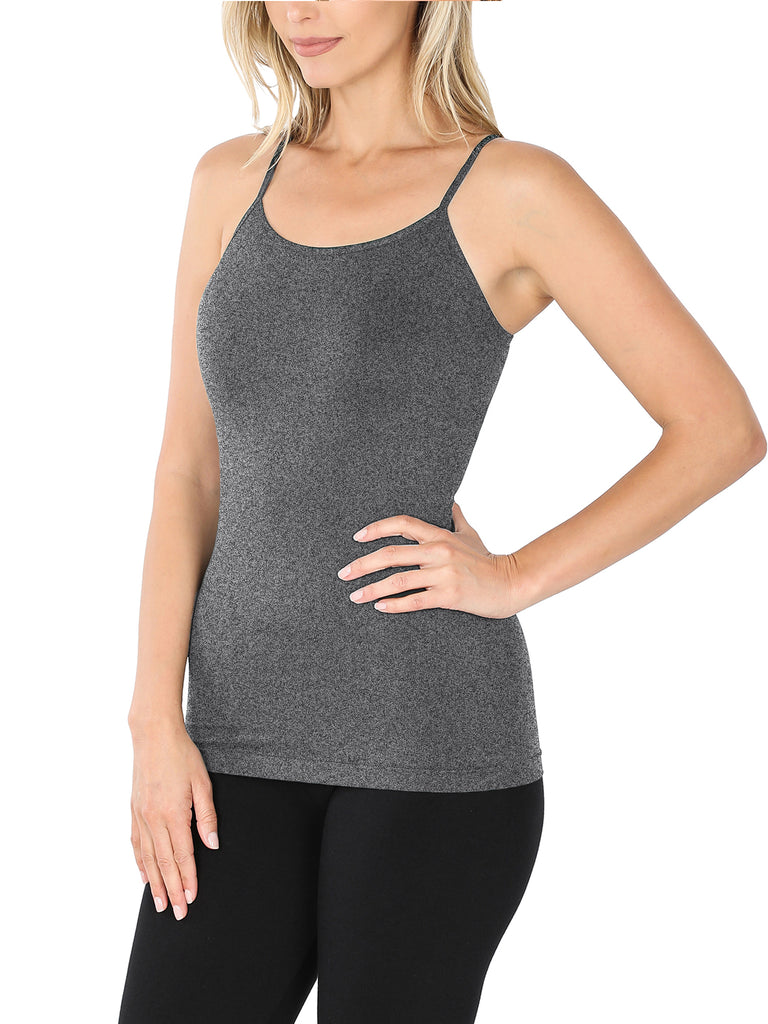 KOGMO Womens Seamless Stretchy Adjustable Strap Cami Tank Top 1-Pack or 3-Pack