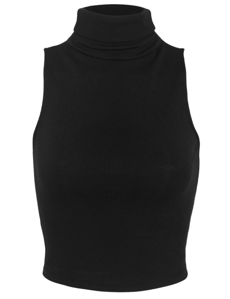 Sweater High Neck Crop Tank Mock Neck Tight Turtleneck Crop Top