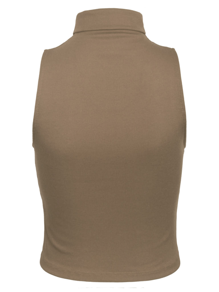 Buy Active Brown High Neck Cropped Top M, Camisoles and vests