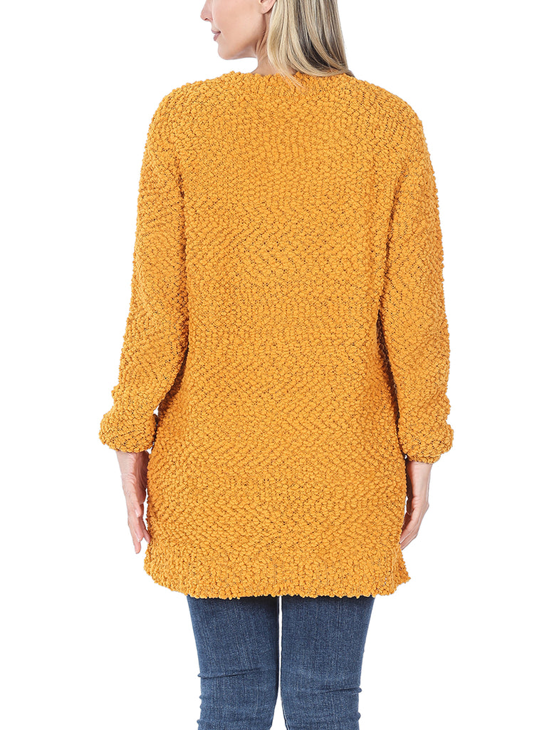Knitted Cardigan Mustard Popcorn Cardigan Zenana Outfitters